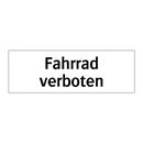 Fahrrad verboten