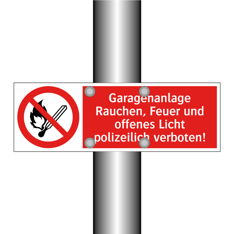 Garagenanlage Rauchen, Feuer und offenes Licht polizeilich verboten!