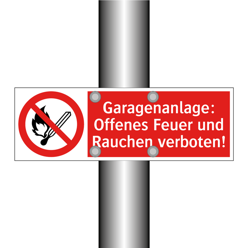 Garagenanlage: Offenes Feuer und Rauchen verboten!