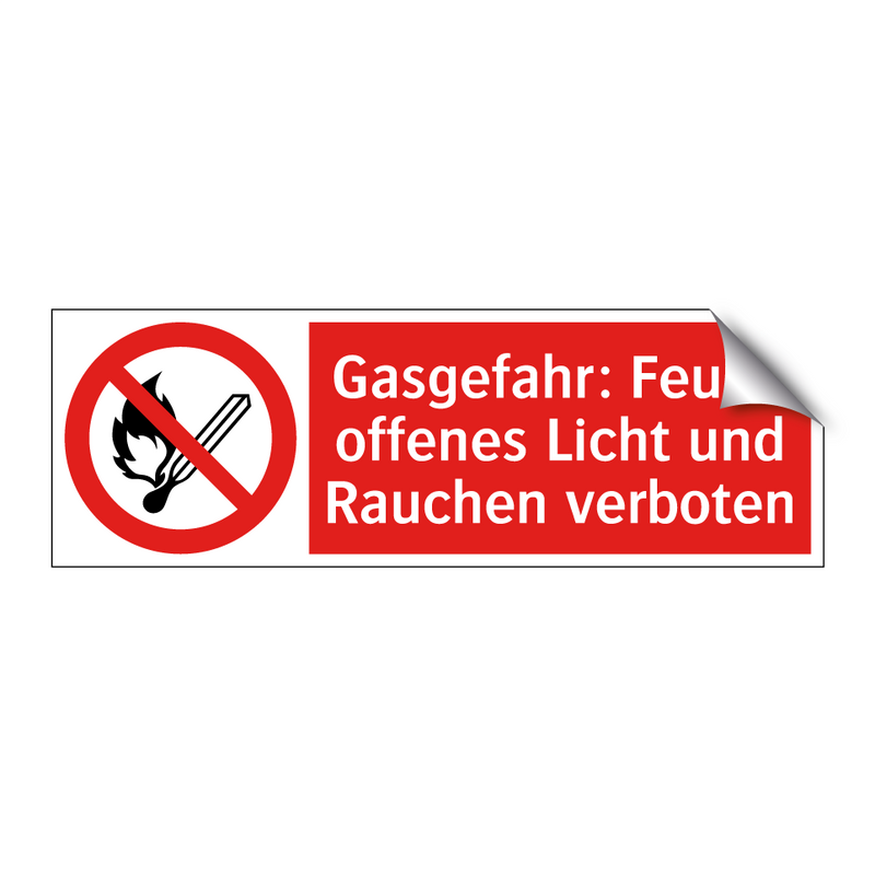 Gasgefahr: Feuer, offenes Licht und Rauchen verboten