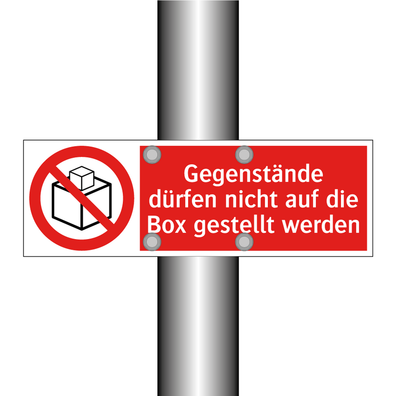 Gegenstände dürfen nicht auf die Box gestellt werden