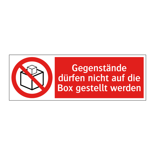 Gegenstände dürfen nicht auf die Box gestellt werden