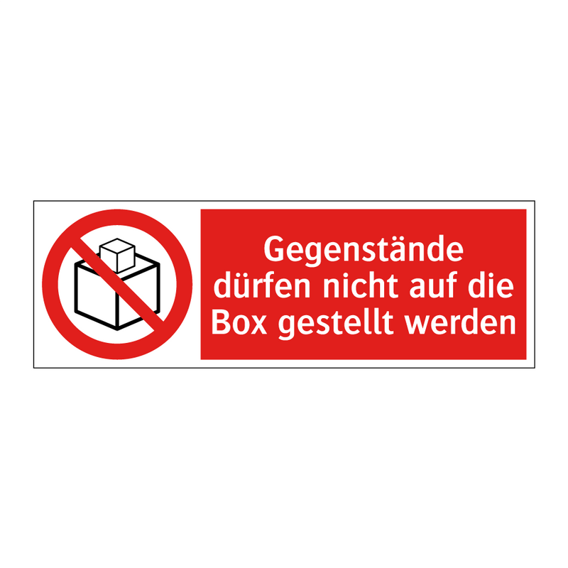 Gegenstände dürfen nicht auf die Box gestellt werden
