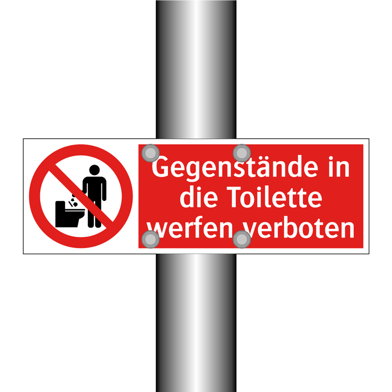 Gegenstände in die Toilette werfen verboten