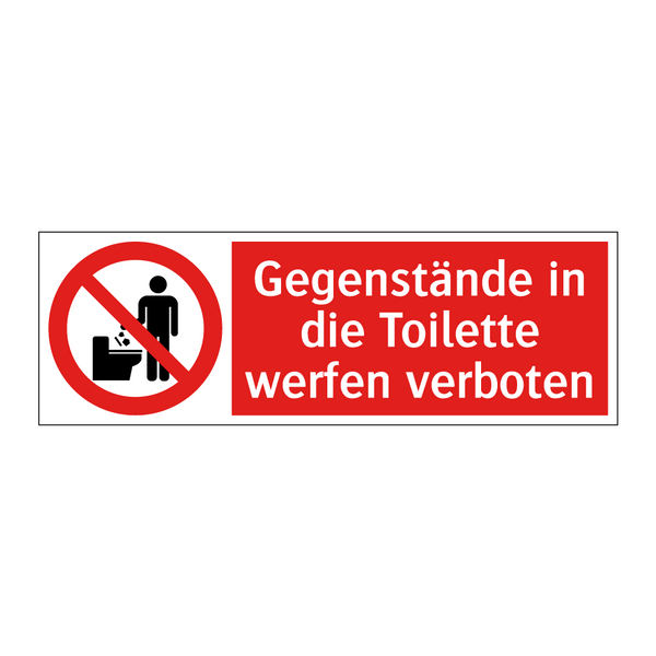 Gegenstände in die Toilette werfen verboten