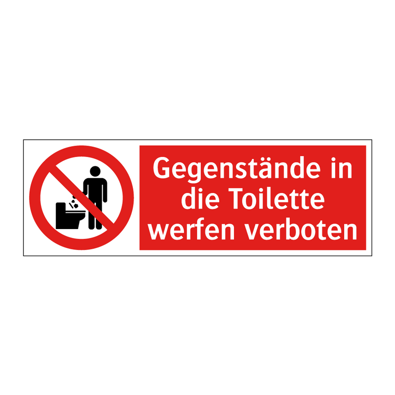 Gegenstände in die Toilette werfen verboten