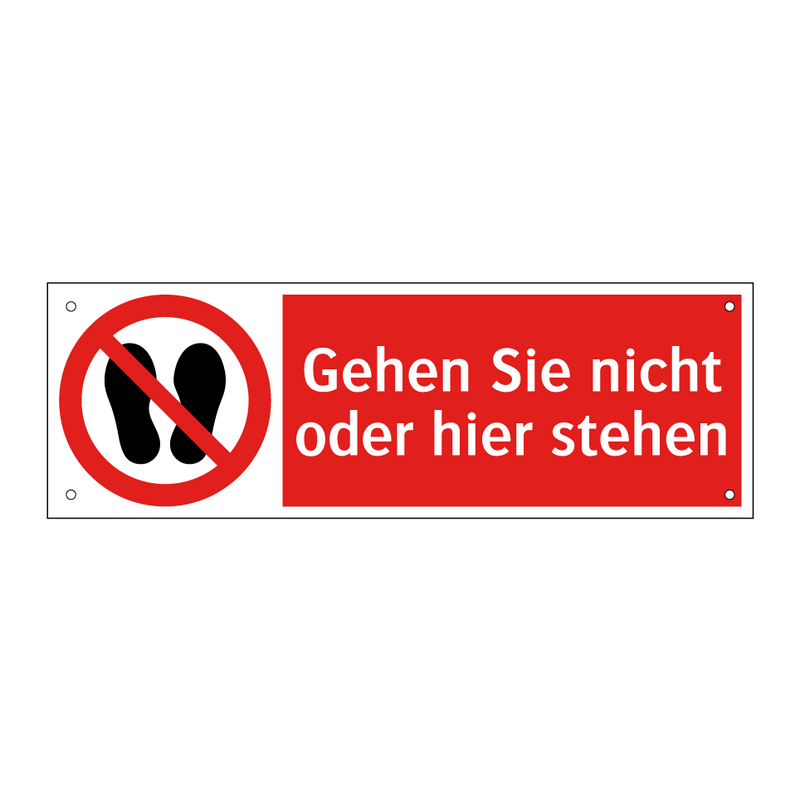 Gehen Sie nicht oder hier stehen