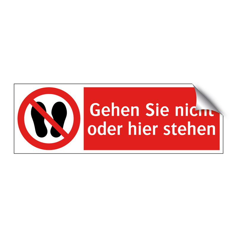 Gehen Sie nicht oder hier stehen