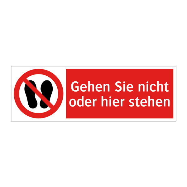 Gehen Sie nicht oder hier stehen