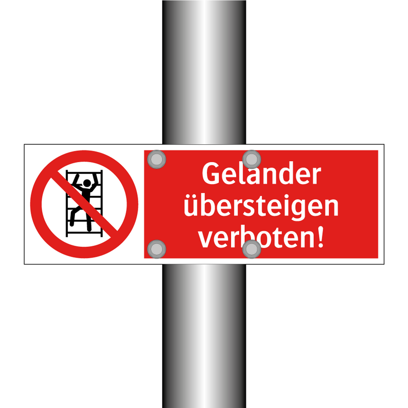 Geländer übersteigen verboten!