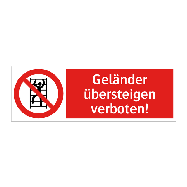 Geländer übersteigen verboten!