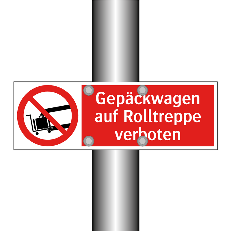 Gepäckwagen auf Rolltreppe verboten