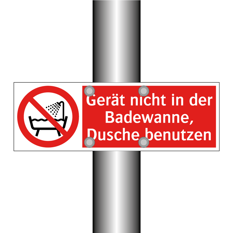 Gerät nicht in der Badewanne, Dusche benutzen