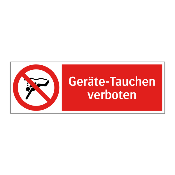 Geräte-Tauchen verboten
