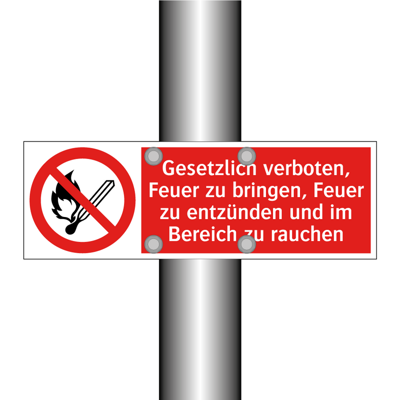 Gesetzlich verboten, Feuer zu bringen, Feuer zu entzünden und im Bereich zu rauchen