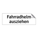 Fahrradhelm ausziehen