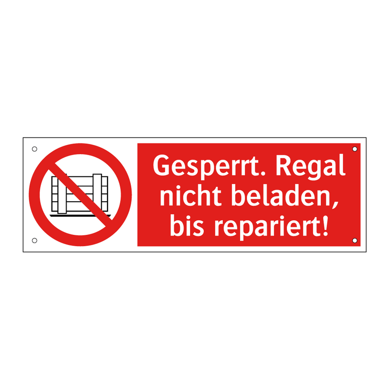 Gesperrt. Regal nicht beladen, bis repariert!