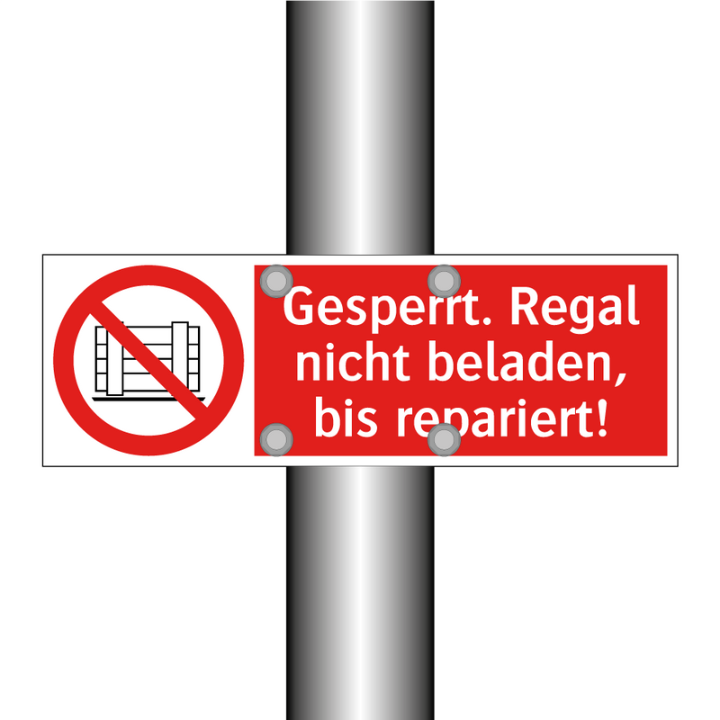 Gesperrt. Regal nicht beladen, bis repariert!