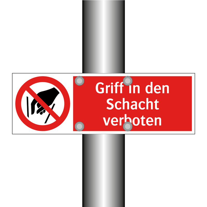 Griff in den Schacht verboten