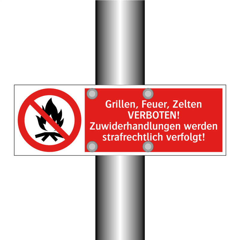 Grillen, Feuer, Zelten VERBOTEN! Zuwiderhandlungen werden strafrechtlich verfolgt!