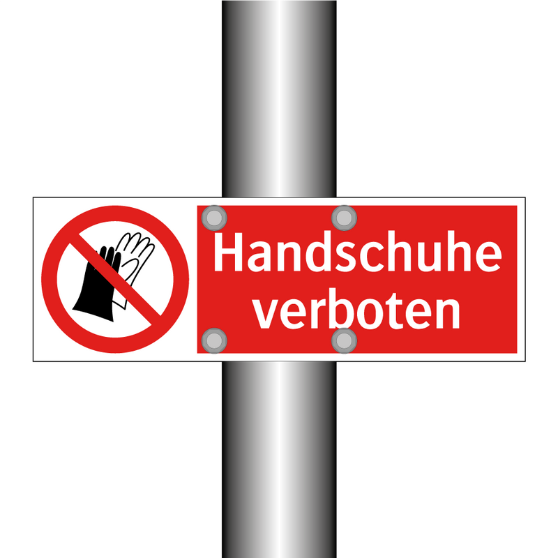Handschuhe verboten