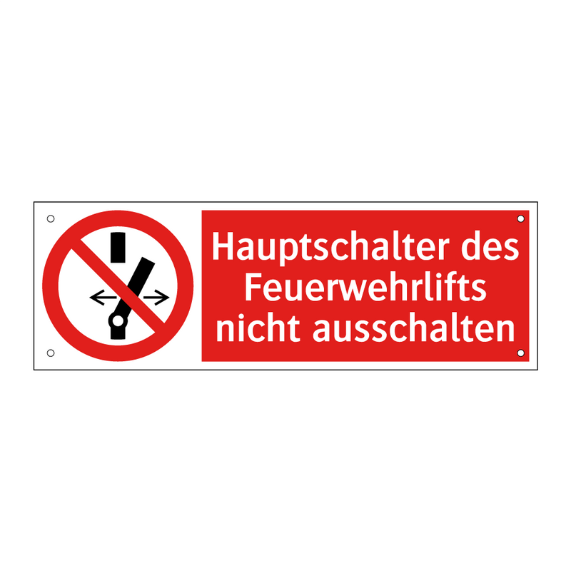 Hauptschalter des Feuerwehrlifts nicht ausschalten