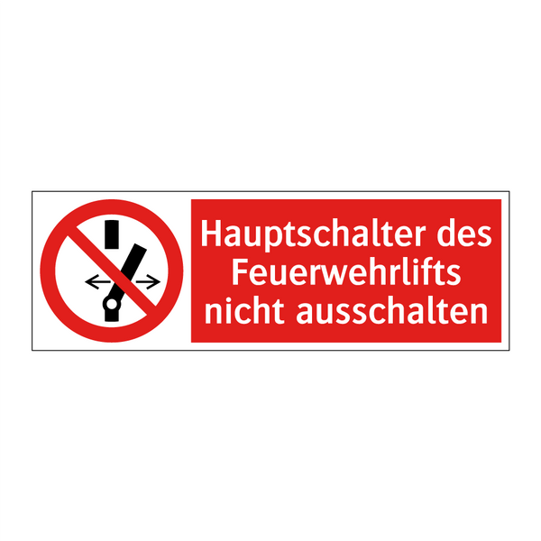 Hauptschalter des Feuerwehrlifts nicht ausschalten