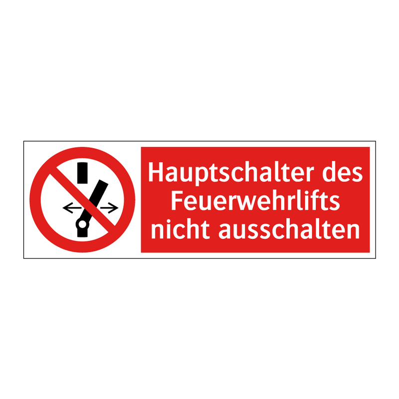 Hauptschalter des Feuerwehrlifts nicht ausschalten