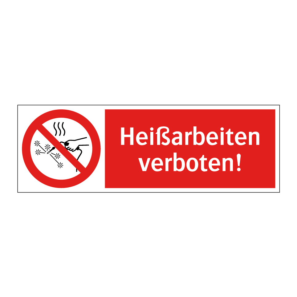 Kauf Heißarbeiten verboten! schild | SignOnline | DE-P7406