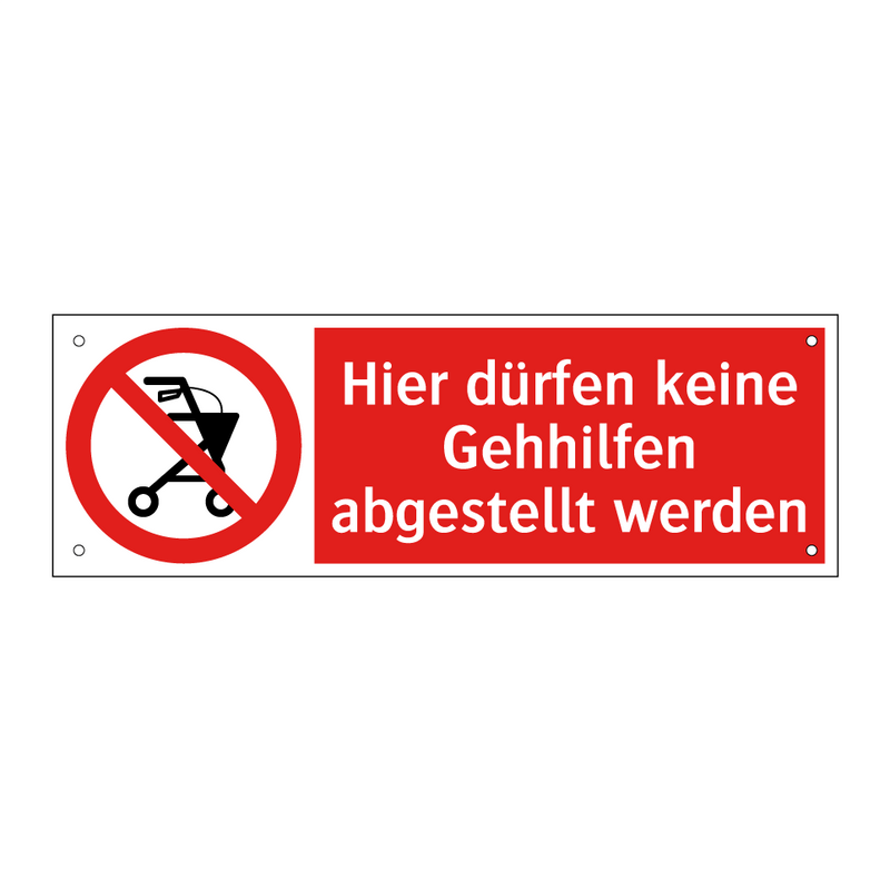 Hier dürfen keine Gehhilfen abgestellt werden