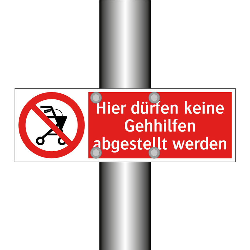 Hier dürfen keine Gehhilfen abgestellt werden