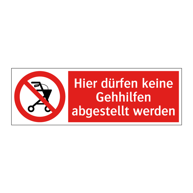 Hier dürfen keine Gehhilfen abgestellt werden