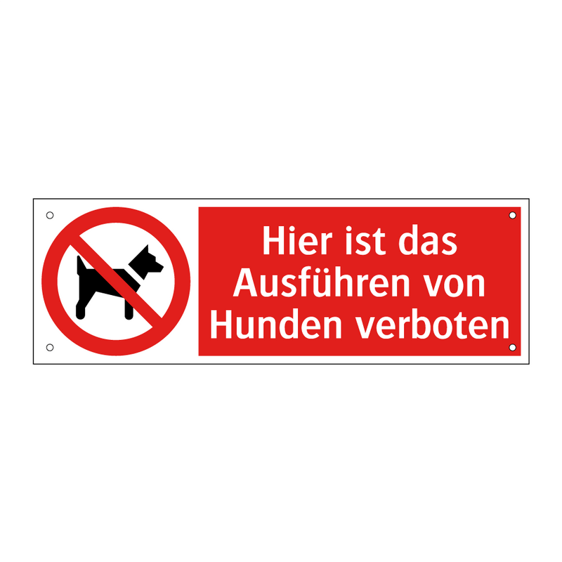 Hier ist das Ausführen von Hunden verboten