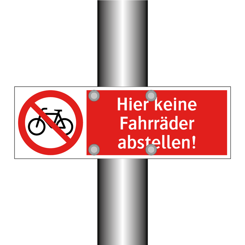 Hier keine Fahrräder abstellen!