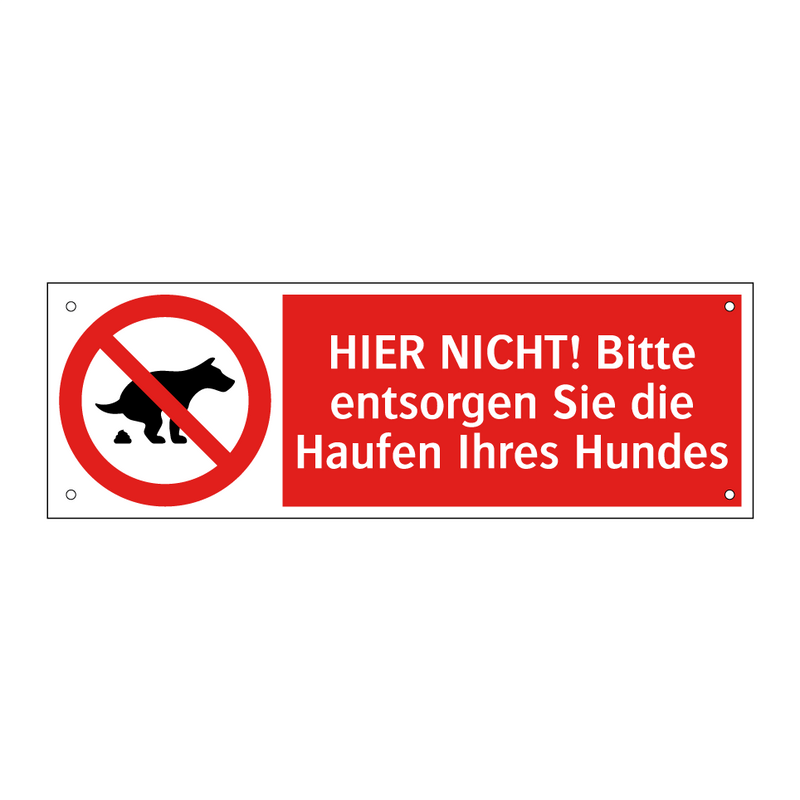 HIER NICHT! Bitte entsorgen Sie die Haufen Ihres Hundes