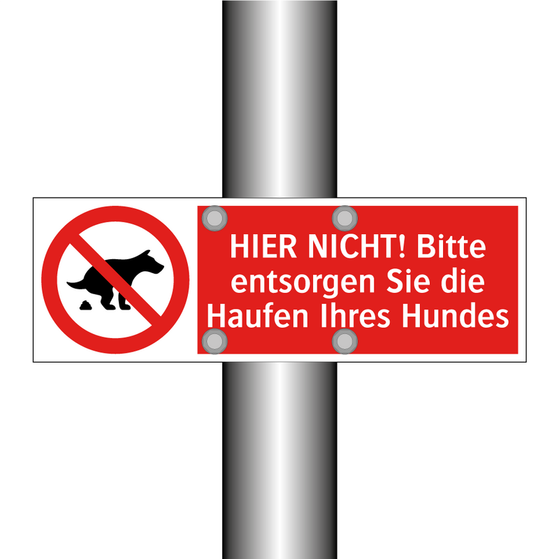 HIER NICHT! Bitte entsorgen Sie die Haufen Ihres Hundes