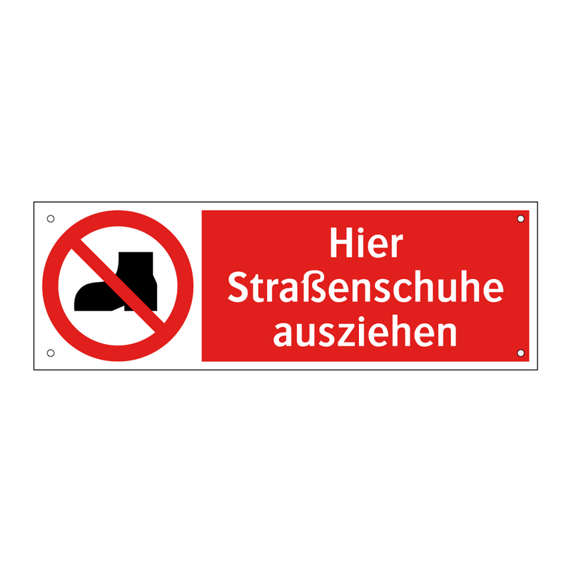 Hier Straßenschuhe ausziehen