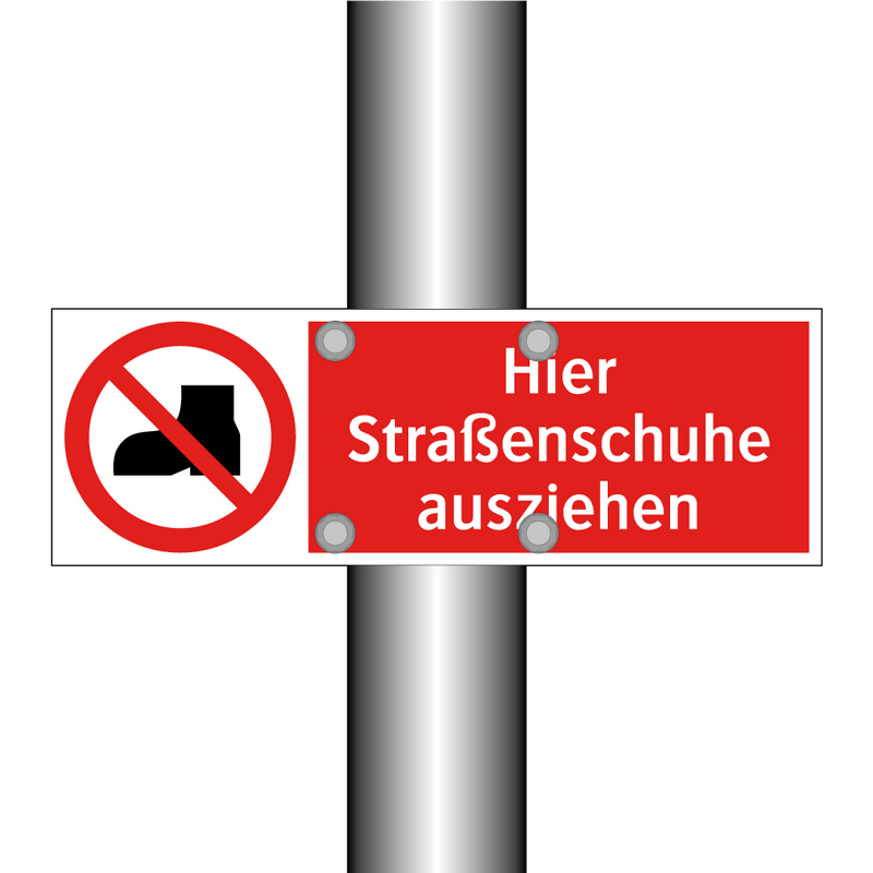 Hier Straßenschuhe ausziehen