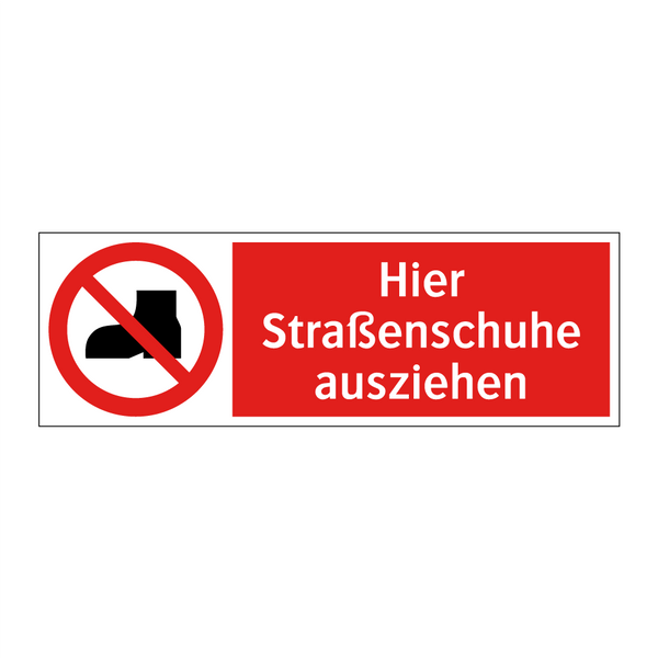 Hier Straßenschuhe ausziehen