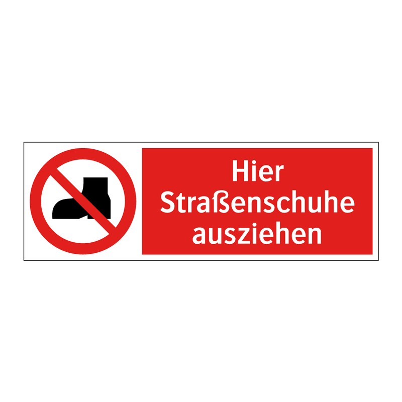 Hier Straßenschuhe ausziehen