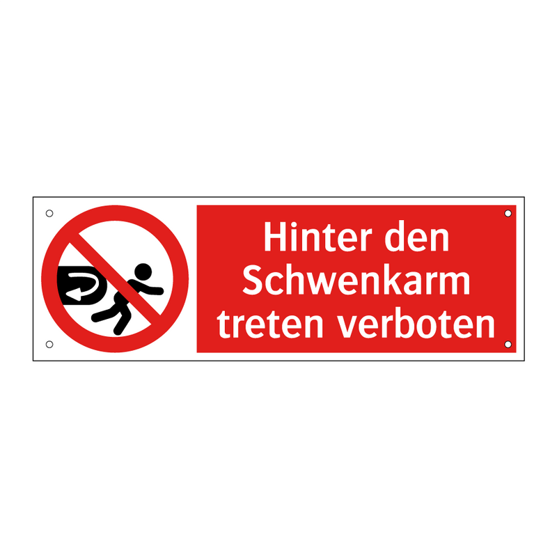 Hinter den Schwenkarm treten verboten