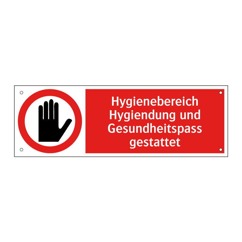 Hygienebereich Hygiendung und Gesundheitspass gestattet
