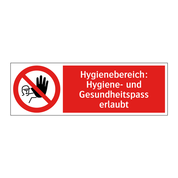 Hygienebereich: Hygiene- und Gesundheitspass erlaubt