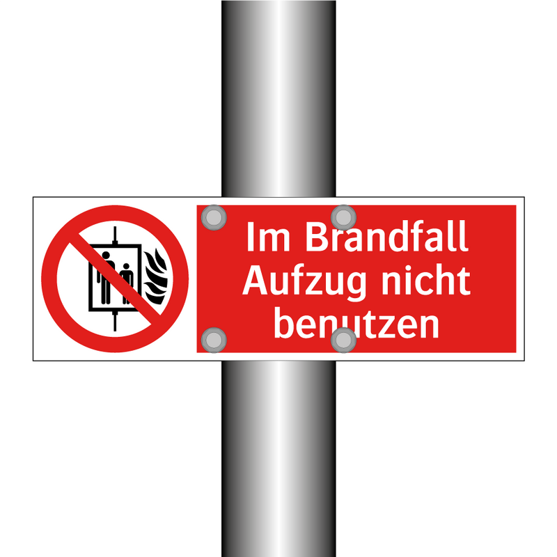 Im Brandfall Aufzug nicht benutzen