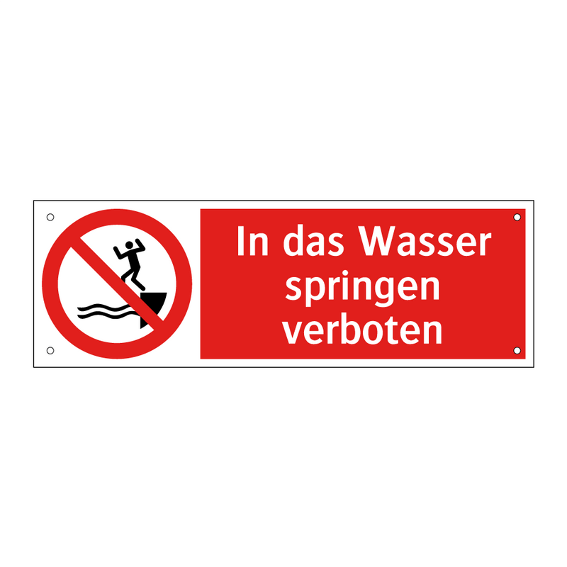 In das Wasser springen verboten