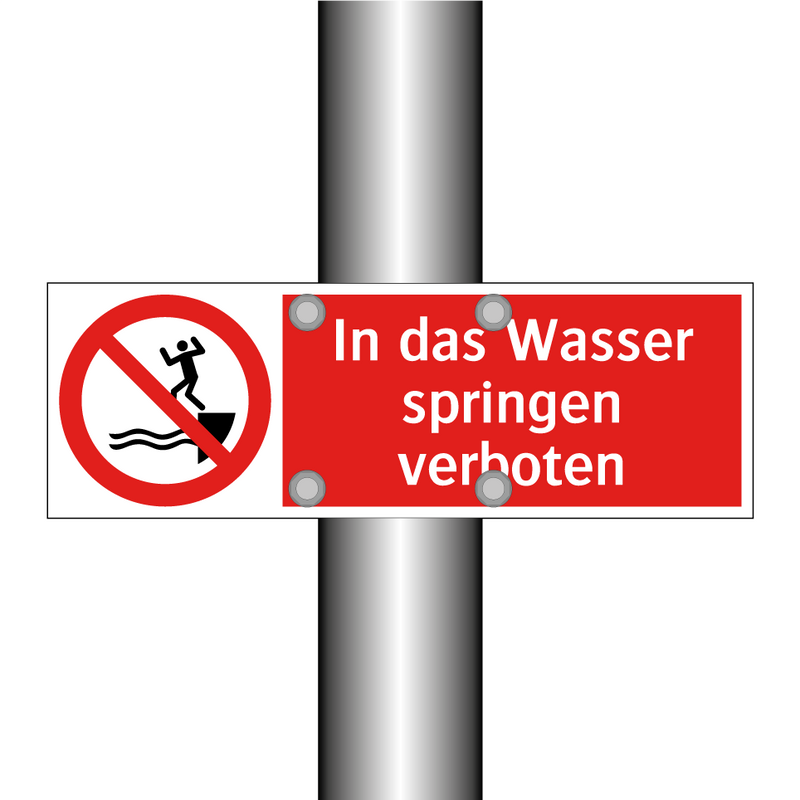 In das Wasser springen verboten