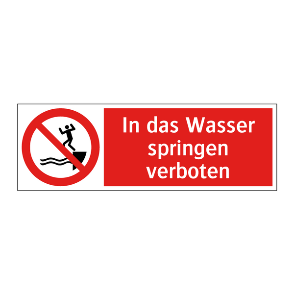 In das Wasser springen verboten