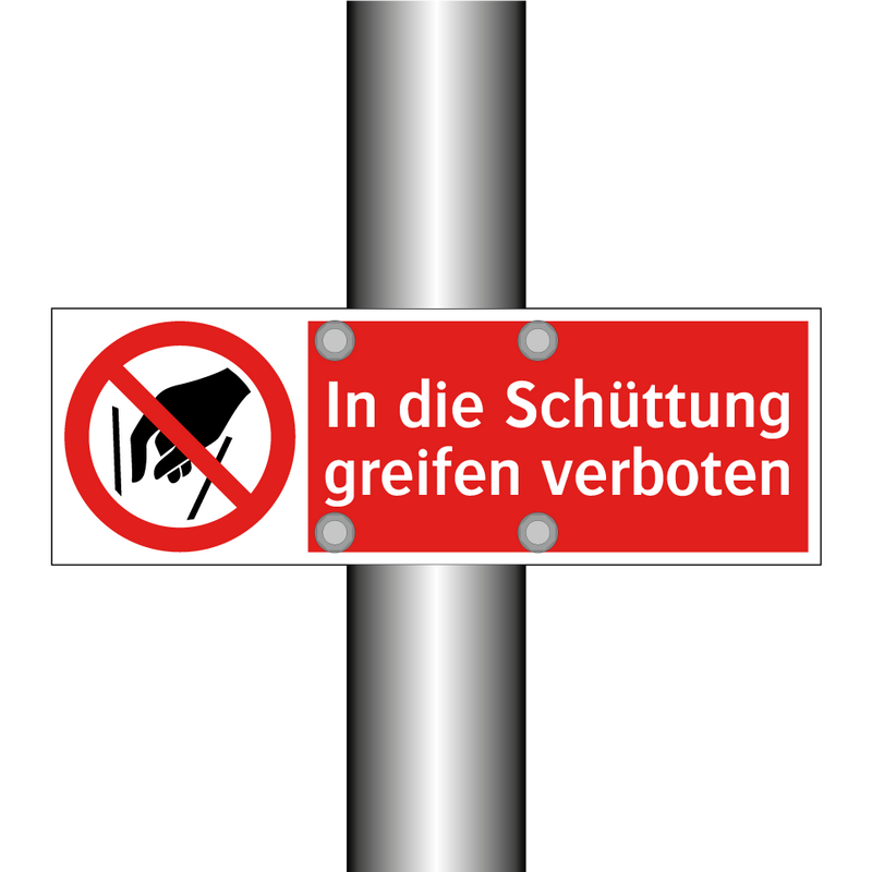 In die Schüttung greifen verboten
