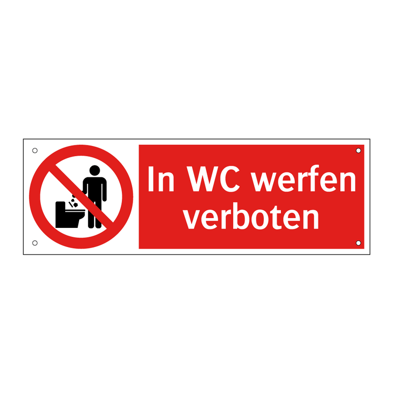 In WC werfen verboten