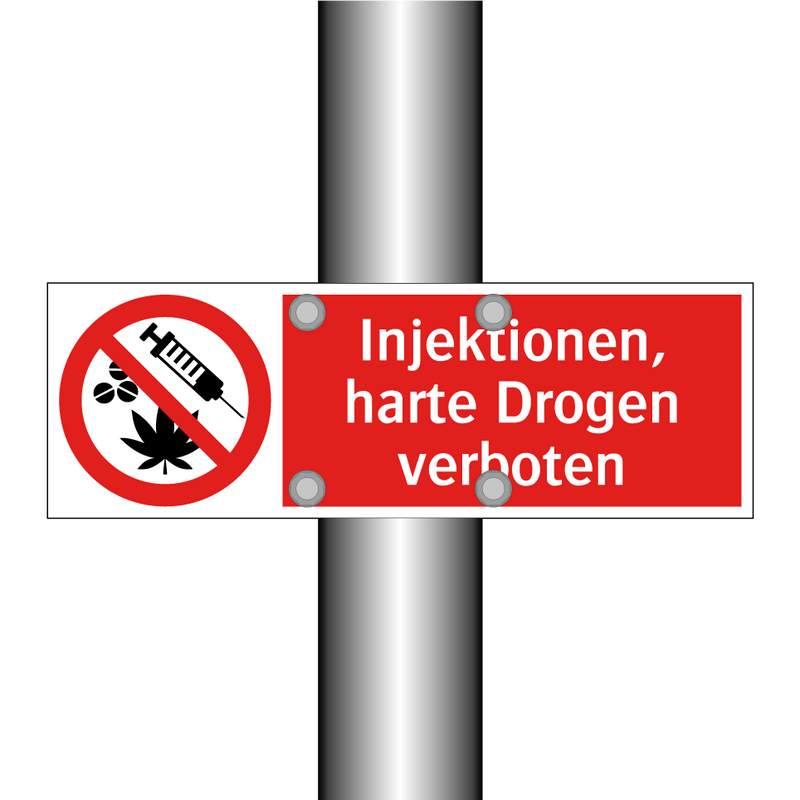 Injektionen, harte Drogen verboten